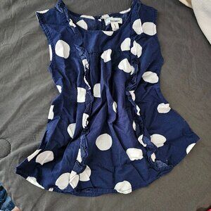 Navy /white polka dot summer top
